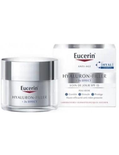 Eucerin Hyaluron-Filler + 3x Effect Soin de Jour SPF 15 Peau Sèche 50 ml