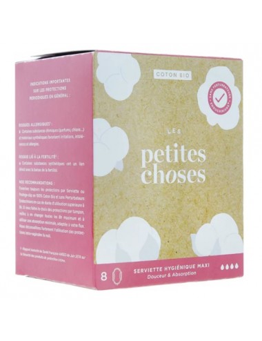 Les Petites Choses Serviettes Hygiéniques Maxi Coton BIO x8