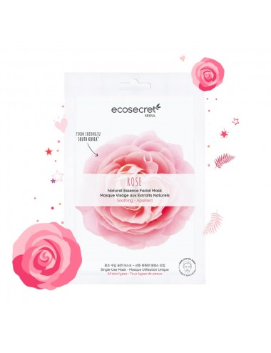 Ecosecret Masque Apaisant Visage aux Extraits Naturels de Rose