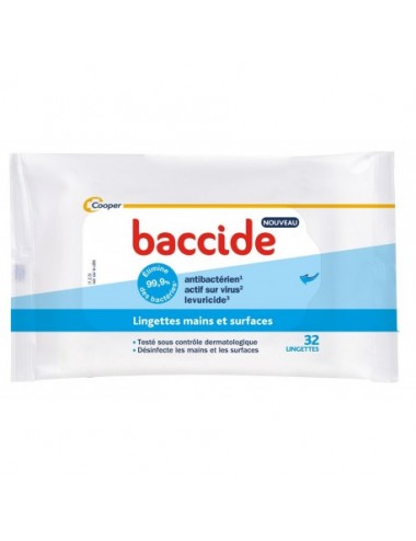 Baccide Lingettes Mains et Surfaces 32 lingettes