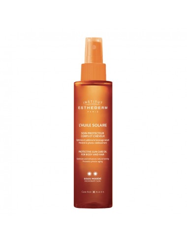 Esthederm Solaire L'Huile Solaire Soin Protecteur Corps et Cheveux Soleil Modéré 150ml