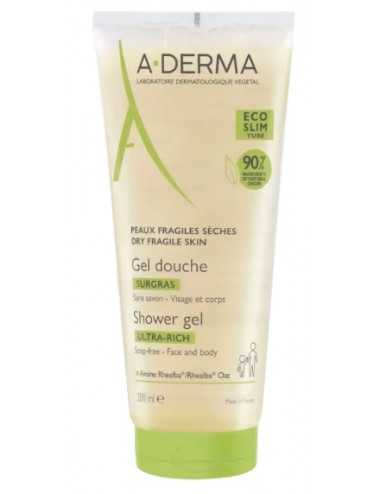 Aderma Gel douche Surgras 200ml