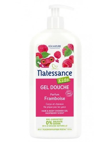 Natessance Kids Gel douche corps et cheveux Framboise 500ml 