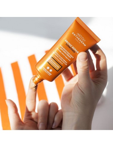 Esthederm Solaire Bronz Repair Sunkissed Soin Protecteur Teinté Anti-rides Fermeté Soleil Modéré 50ml