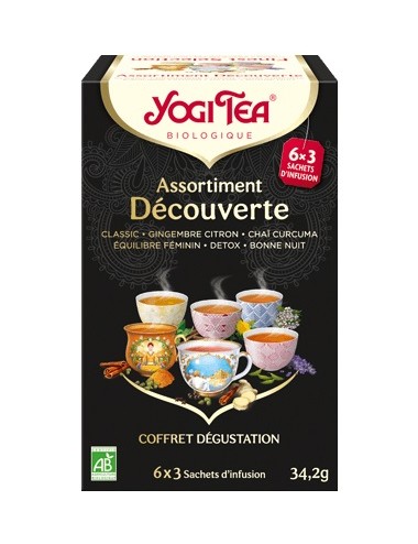 Yogi Tea Infusion Bio Assortiment Découverte 6 x 3 Sachets