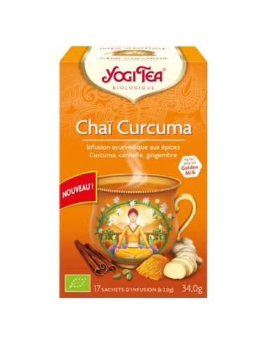 Yogi Tea Infusion Bio Chaï Curcuma 17 Sachets