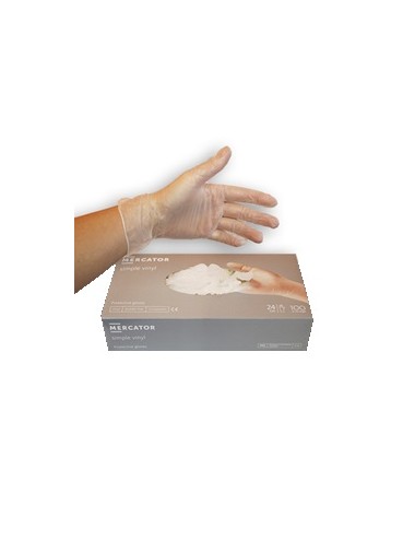 Mercator Gants Vinyle non poudrés taille M (7/8)- Boite de 100