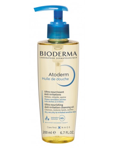 Bioderma Atoderm Huile de douche Hydratant peaux sensibles Visage et Corps 200ml