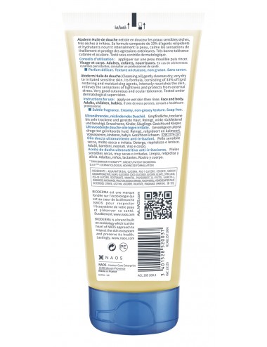 Bioderma Atoderm Huile de douche lavante Corps et Visage 100ml
