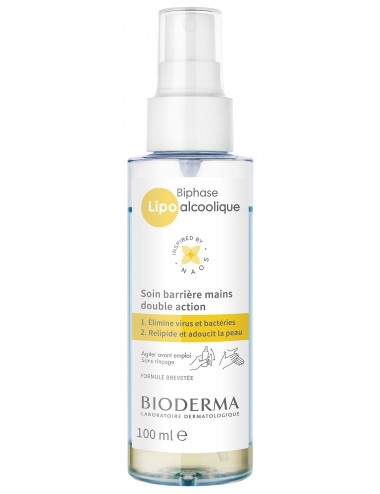 Biphase Lipo alcoolique Spray Désinfectant Mains 100ml