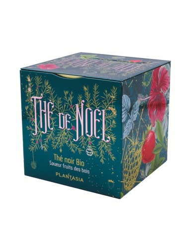 Plantasia 2 points Club Thé de Noël Bio Saveur Fruits des Bois en Boîte Cube Métal 48g