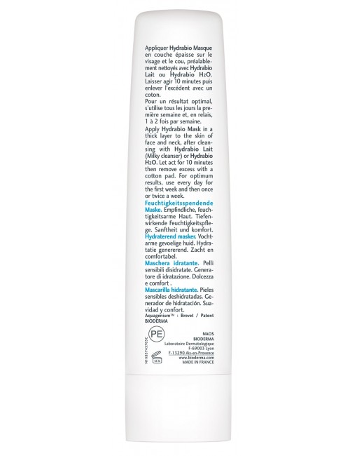 Bioderma Hydrabio Masque Hydratant Visage peau sensible déshydratée 75ml
