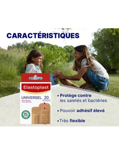 Elastoplast Universel 20 pansements Flexibles en Tissu - 2 formats