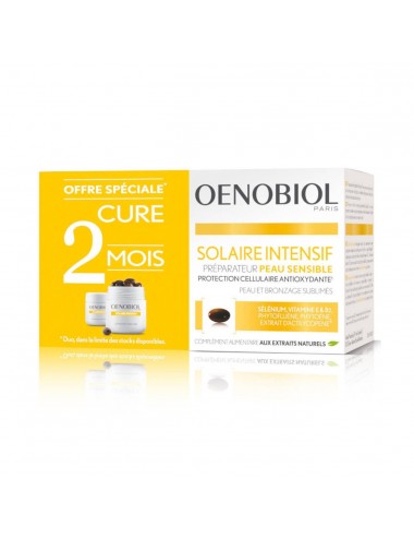 Oenobiol Solaire Intensif Préparateur Peau Sensible Lot de 2x30 Capsules