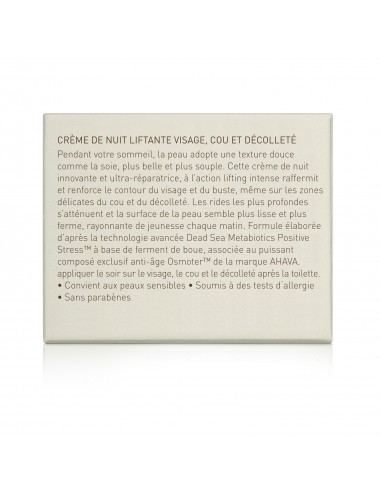 Ahava Crème de nuit liftante visage, cou et décolleté - 50ml