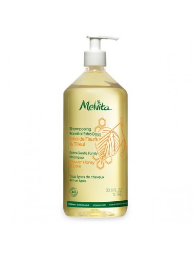 Melvita Shampooing Familial Extra-Doux Miel de Fleurs et Tilleul 1L