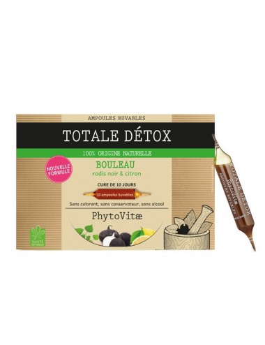 Phytovitae Ampoules Total Detox Bouleau Radis Noir et CItron 10x10ml