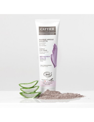 Cattier Masque à l'Argile Violette - Anti-fatigue et Vitalité 100ml