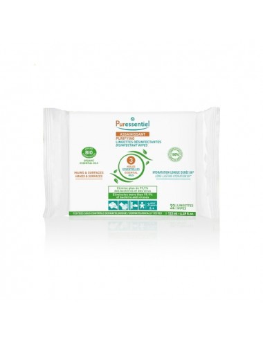 Puressentiel Lingettes Désinfectantes Mains et Surfaces X32