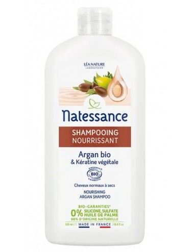 Natessance Shampoing Nourrissant Argan Bio et Kératine Végétale 500ml