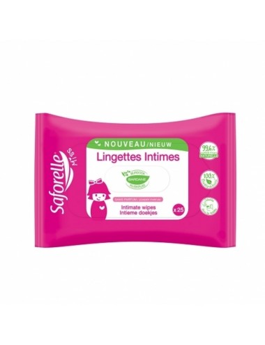 Saforelle Lingettes Intimes Miss x25 biodégradables