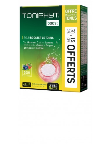 Santé Verte Toniphyt Boost 45 Comprimés Effervescents Fruits Rouge