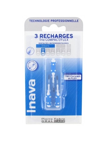Inava Trio Brossettes 3 Recharges pour Trio Compact/Flex ISO1 0,8 mm