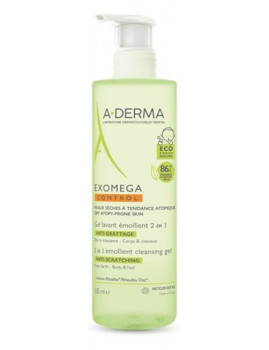 Aderma Exomega Control Gel Lavant Émollient 2en1 500ml
