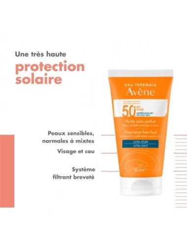 Avène Solaire Fluide SPF 50+ sans parfum 50ml
