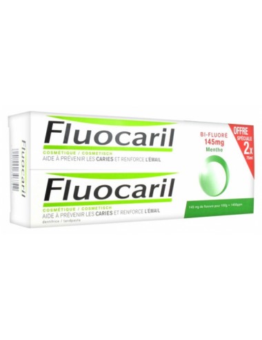 Fluocaril Dentifrice Bi-Fluoré 145mg Menthe 75ml lot de 2