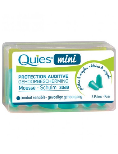 Quies Protections auditives enfants en mousse mini x6