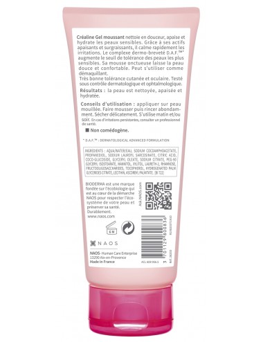 Bioderma Créaline Gel Moussant Nettoyant doux peau sensible 100ml