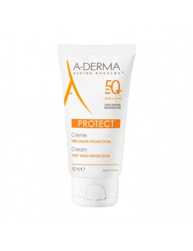 Aderma Protect Crème Solaire Visage SPF50+ Sans Parfum 40ml