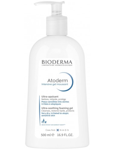Bioderma Atoderm Intensive Gel Moussant Visage et Corps Relipant et Apaisant 500ml