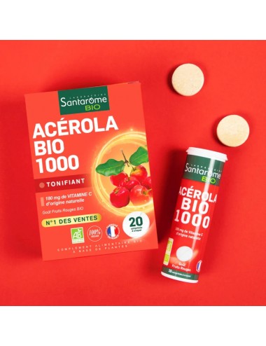 Santarome Bio Acerola 1000 Tonifiant - Bte 20 comprimés