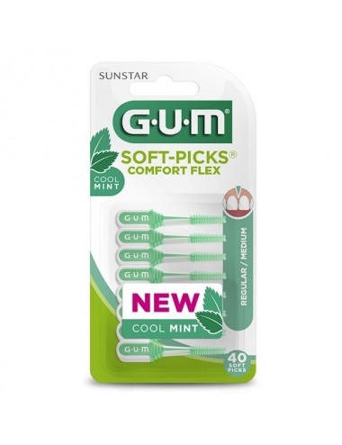 Gum Brossette Interdentaire Soft Picks Confort Flex Medium Menthe 40 unités