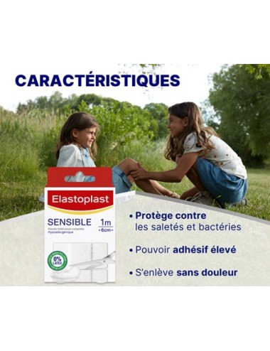 Elastoplast Pansements Sensibles - 10 Bandes à découper 10 x 6cm