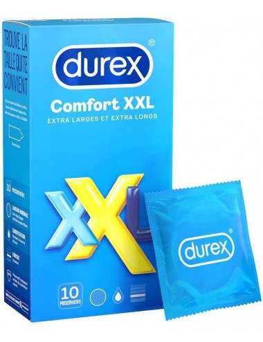 Durex Comfort XXL Extra Larges et Extra Longs 10 Préservatifs