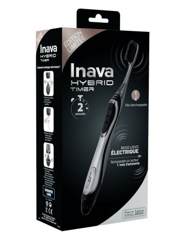 Inava Hybrid Timer - Brosse à Dents électrique Noire