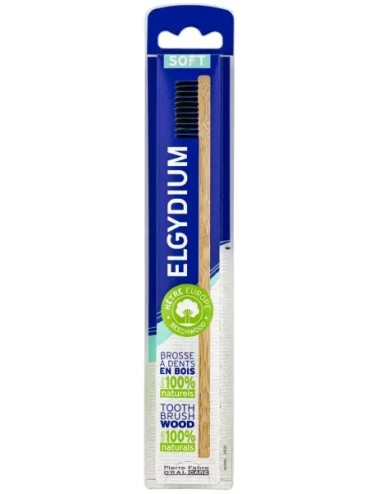 Elgydium Brosse à Dents Éco-Responsable en Bois - Souple