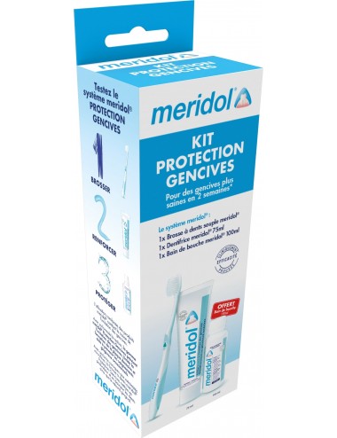Méridol Kit Dentifrice + Brosse à dent + Bain de Bouche