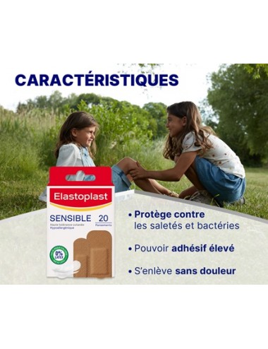 Elastoplast Pansements Sensibles 20 pansements pour Peaux Métissées - 2 formats