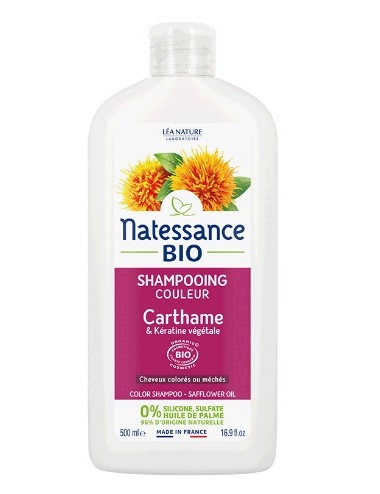Natessance Shampoing Couleur Carthame Bio et Kératine Végétale 500ml