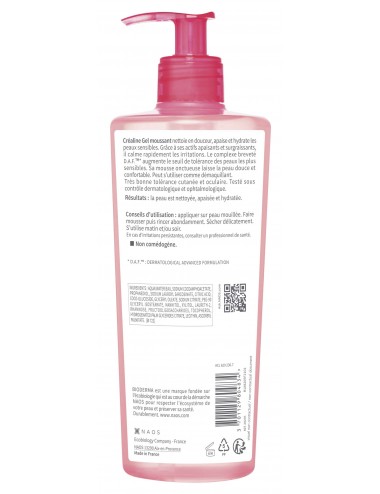 Bioderma Créaline Gel moussant Nettoyant Apaisant micellaire Visage et Yeux peaux sensibles 500ml