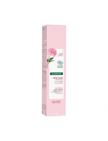 Klorane Crème Légère Apaisante à la Pivoine Bio - Peaux sensibles 40ml