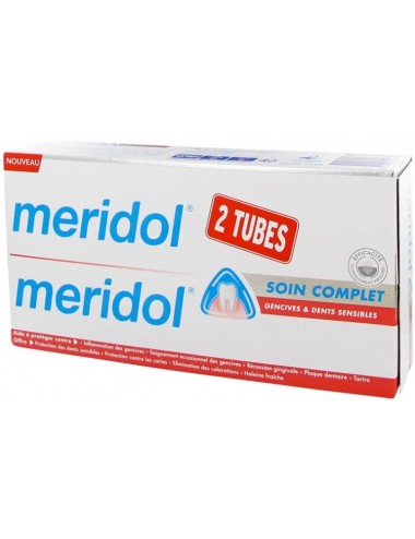 Meridol Dentifrice Soin Complet Gencives et Dents Sensibles Lot de 2 x 75 ml