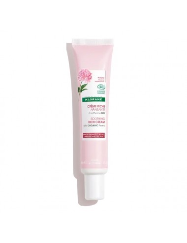 Klorane Crème Riche Apaisante à la Pivoine Bio - Peaux sensibles et sèches 40ml