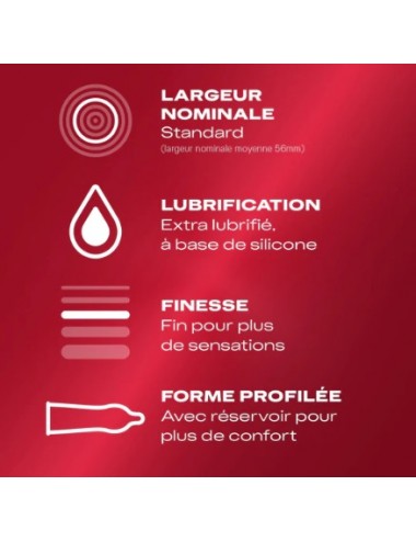Durex Feeling Extra 12 Préservatifs fins et lubrifiés