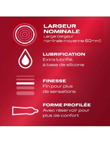 Durex Feeling XL 10 Préservatifs fins et lubrifiés