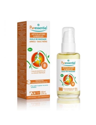 Puressentiel Huile de Massage Bio Articulations et Muscles à l'Arnica et Gaulthérie 100ml